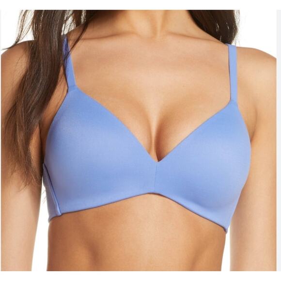 Wacoal 852189 How Perfect wire free t-shirt bra light blue size 36D - Picture 1 of 6